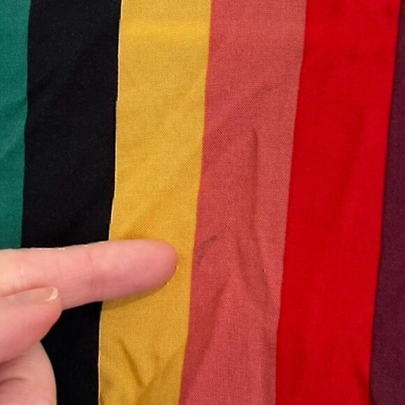 NEW NWT FOREVER 21 Rainbow Striped Short Sleeve Cropped Button Down Crop Top S - Picture 11 of 12